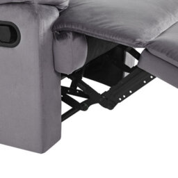 Beliani Recliner Chair Eslov Velvet Grey - thumbnail 8