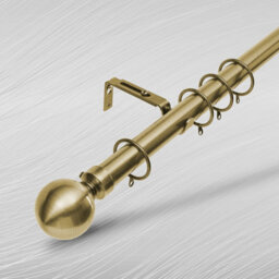 "Bedlooms Metal Curtain Pole 28mm- Plain Ball Finials With Extendable Strong & Durable Rod Antique Brass 70-120 Cm, 28"" - 48""" - thumbnail 1