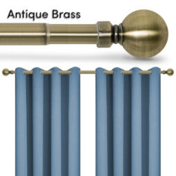 "Bedlooms Metal Curtain Pole 28mm- Plain Ball Finials With Extendable Strong & Durable Rod Antique Brass 70-120 Cm, 28"" - 48""" - thumbnail 7