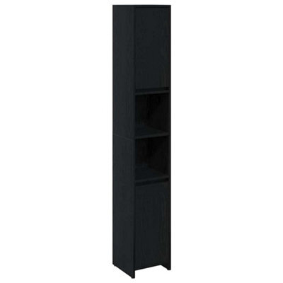 Berkfield Modern Bathroom Cabinet Black Oak 30X30X183,5 Cm Engineered Wood
