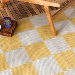 furn. Furn Checkerboard Recycled Outdoor Rug, Yellow, 120 X 180Cm - thumbnail 2