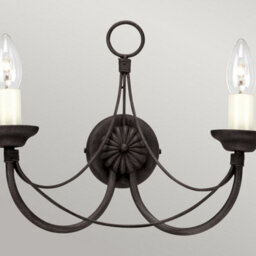 Luminosa Lighting Elstead Carisbrooke 2 Light Indoor Wall Light Black - Glass Shade Not Included, E14 - thumbnail 3