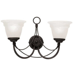 Luminosa Lighting Elstead Carisbrooke 2 Light Indoor Wall Light Black - Glass Shade Not Included, E14 - thumbnail 5
