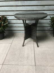 Signature Weave Emily Wicker 2 Seater Bistro Table Outdoor Garden Dining Grey - thumbnail 2