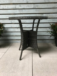 Signature Weave Emily Wicker 2 Seater Bistro Table Outdoor Garden Dining Grey - thumbnail 3