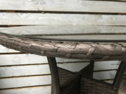 Signature Weave Emily Wicker 2 Seater Bistro Table Outdoor Garden Dining Grey - thumbnail 4