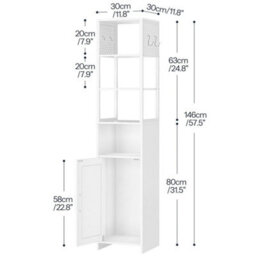 Bathroom Cabinet Corner Storage Cabinet Cupboard White Bathroom Storage - thumbnail 2