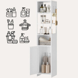 Bathroom Cabinet Corner Storage Cabinet Cupboard White Bathroom Storage - thumbnail 4