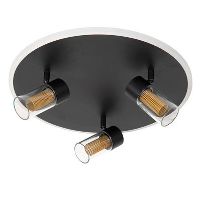 Lucide Everina Led 3 Light Ceiling Spotlight Plate With Remote Control Black - image 1