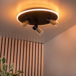 Lucide Everina Led 3 Light Ceiling Spotlight Plate With Remote Control Black - thumbnail 6