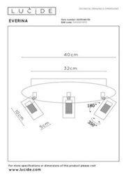 Lucide Everina Led 3 Light Ceiling Spotlight Plate With Remote Control Black - thumbnail 8