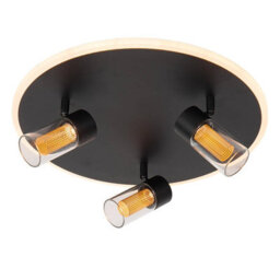 Lucide Everina Led 3 Light Ceiling Spotlight Plate With Remote Control Black - thumbnail 2