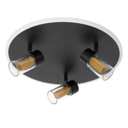 Lucide Everina Led 3 Light Ceiling Spotlight Plate With Remote Control Black