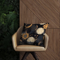 Warren Reed Designer Gold Sun And Moon Outdoor Cushion 45Cm X 45Cm - thumbnail 2