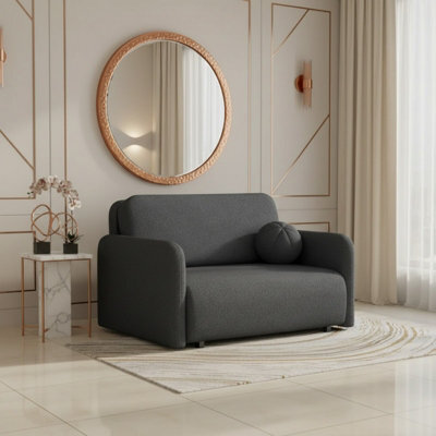 Viva Sun Ii Sofa Bed With Sleeping Function And Bedding Storage Metal Legs Wooden Frame 130X103X85Cm Graphite - image 1