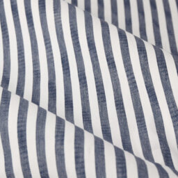 Yard Hebden Striped Cotton Eyelet Curtains, Navy, (W) 229 X (D) 183Cm - thumbnail 5