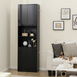 Costway 190Cm Tall Kitchen Pantry Cabinet Freestanding Cupboard With Doors & Shelves - thumbnail 9