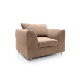 Abakus Direct Jumbo Brown Cord Armchair For Living Room With Thick Luxury Deep Filled Cushioning - thumbnail 3