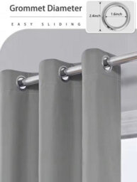 2Pcs Grey Blackout Curtains 132X213Cm , Insulated Lining For Living Room, Bedroom And Home Decor - thumbnail 2