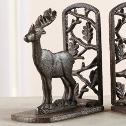 Dibor Vintage Style Antique Pair Of Cast Iron Stag Bookends - thumbnail 4