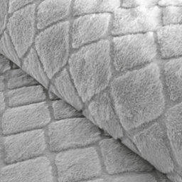 Catherine Lansfield Bedding Cosy Diamond Faux Fur Duvet Cover Set With Pillowcase Silver - thumbnail 3
