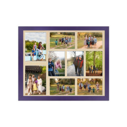 AK Frames 20X16 Purple Sleek Multi Photo Frame With Ivory Mount - Holds 9 Apertures (2X) 7X5, (7X) 6X4 Photos
