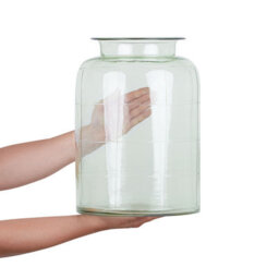Beliani Flower Vase Vindaloo Glass 35 Cm Light Green - thumbnail 4