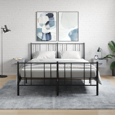 Vidaxl Wall-Mounted Bedside Cabinets 2 Pcs Concrete Grey 35X35X20 Cm - image 1