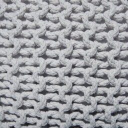 Wyld And Coco Cozycasa Knitted Pouf Ottoman, Light Grey Cotton, Eps Beads, 40 X 25 Cm - thumbnail 6