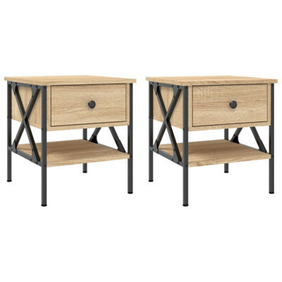 Berkfield Industrial Bedside Tables 2 Pcs Sonoma Oak 40X42X45 Cm Engineered Wood - image 1