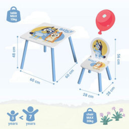 Bluey Children Kids Table And Chairs Set (2 Chairs Included) - Ideal For Arts & Crafts, Snack Time, Homeschooling, Homework & More - thumbnail 3