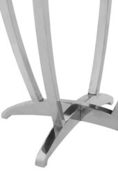 Orsina Luxurious Black Tempered Glass Side Table, Versatile Silver Finished Bedside Table, Modern Round Table - thumbnail 4