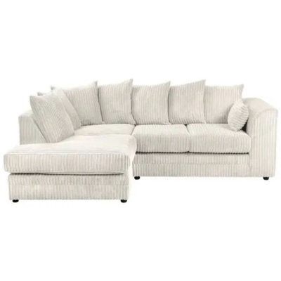 Camden Jumbo Cord Left Hand Corner Sofa Set Cream