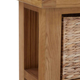 Zelah Oak Hallway Storage Bench With Baskets - Fully Assembled By Roseland Furniture - thumbnail 9