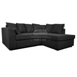 Furnishings For Less UK Paris Charcoal Boucle Fabric 4 Seater L Shaped Right Hand Corner Sofa Scatter - thumbnail 5