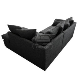 Furnishings For Less UK Paris Charcoal Boucle Fabric 4 Seater L Shaped Right Hand Corner Sofa Scatter - thumbnail 4