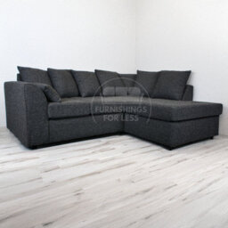 Furnishings For Less UK Paris Charcoal Boucle Fabric 4 Seater L Shaped Right Hand Corner Sofa Scatter - thumbnail 3