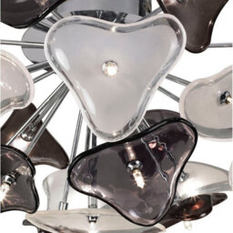 Luminosa Lighting Luminosa Otto Ceiling 21 Light G4, Polished Chrome/black Glass, Not Led/cfl Compatible - thumbnail 7