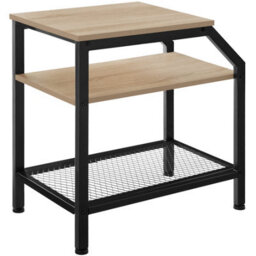 Tectake Bedside Table Plymouth - Industrial Style, With 2 Shelves, Grid Shelf, 36.5 X 58.5 X 59.5 Cm - Industrial Wood Light, Oak Sonoma - thumbnail 2