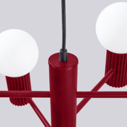 Luminosa Lighting Luminosa Halo Multi Arm Pendant Ceiling Light Burgundy 6X G9 - thumbnail 6