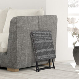 Grey-Folding Square Rattan Coffee Table For Bistro Balcony Garden Outdoor - thumbnail 3