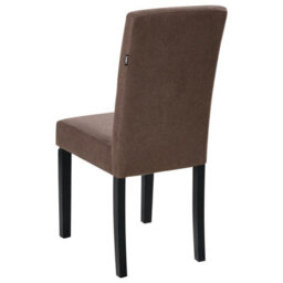 Beliani Set Of 2 Brown Fabric Dining Chairs With Rubberwood Legs, High-Back Modern Design - thumbnail 6