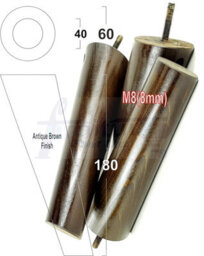 L&F Wood Legs Antique Brown 180mm High Set Of 4 Replacement Angled Furniture Legs Set Of 4 Sofas Chairs Stools M8 - thumbnail 1
