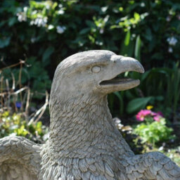 Pair Of Giant Eagles Stone Garden Statues - thumbnail 6