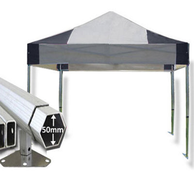 Crocodile Trading 4M X 4M Extreme 50 Commercial Instant Shelter Pop Up Gazebos Frame & Canopy - Black/silver - image 1