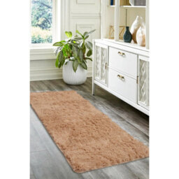 Melrose Super Soft Washable Shaggy Champagne Area Runner Rug 067/180Cm - thumbnail 1