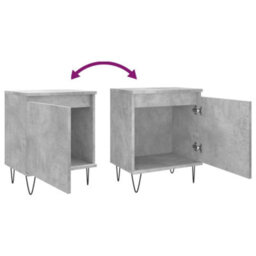 Berkfield Elegant Bedside Cabinets 2 Pcs Concrete Grey 40X30X50 Cm Engineered Wood - thumbnail 9