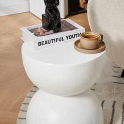 Nordlys Side Table In Black Magnesite Indoor Outdoor Modern Design Style Living Room - thumbnail 7