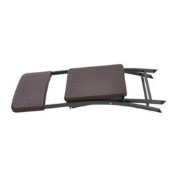 2Pc Patio Bistro Chair Set Garden Furniture Plastic Rattan Folding Outdoor Brown - thumbnail 5