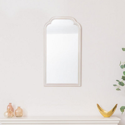 Melody Maison White Washed Distressed Wooden Frame Wall Mirror - 40Cm X 75Cm - image 1